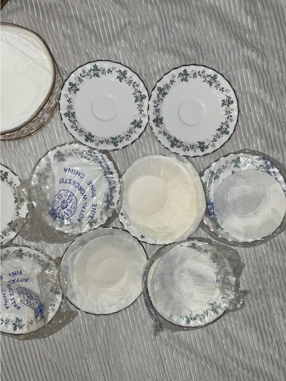 Royal Worcester White Bone China Saucer with Subtle Gold Rim